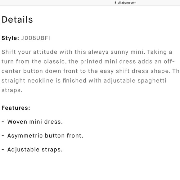 NWT Billabong Fine Nights Cool Whip Dress - Picture 7 of 8